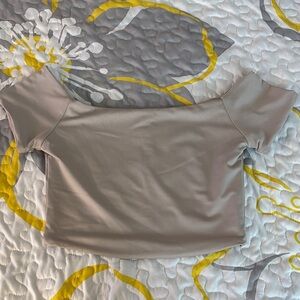 Elegant Tan Off-Shoulder Top